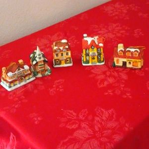 Christmas Village houses with bells